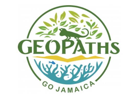 A GEOPAths GO: Jamaica project logo featuring a lizard at the center.